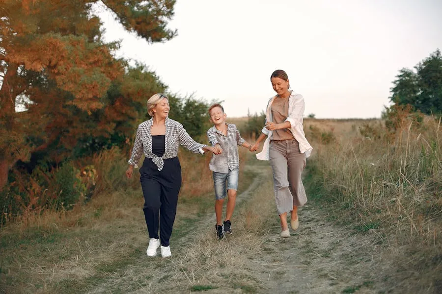 Multi-generational family enjoying time together outdoors