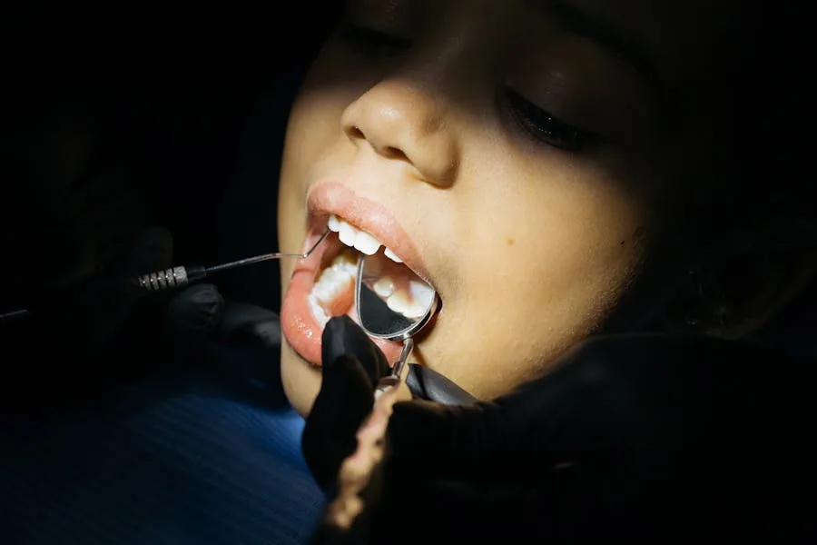 Close-up of a child during a friendly dental check-up